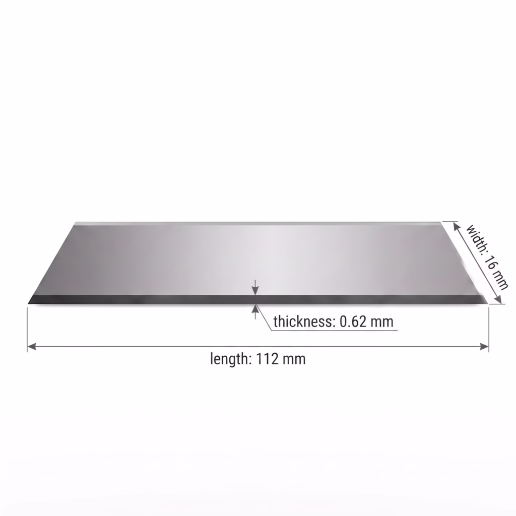 XK-FG411 Fiber Blade | Carbon Steel | 112 × 16 × 0.62 mm | Fiberglass Strand Chopping - Image 2