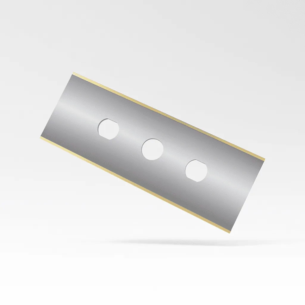 XK-DL1401 | 3-Hole Double Edge | Tungsten Carbide Tin Coated | 43 x 22 x 0.40 mm - Image 2