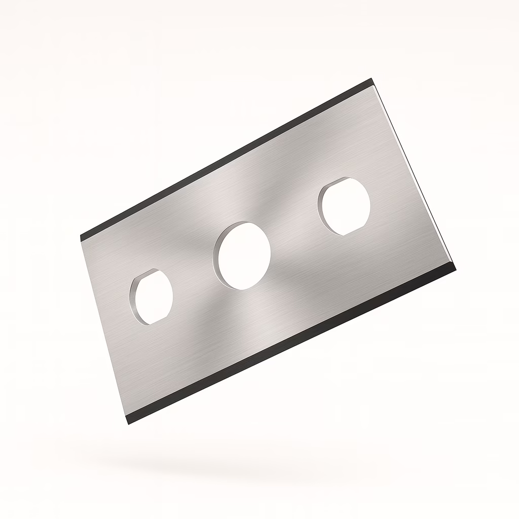 XK-R3202, stainless steel 3 hole double edge blade, 43 x 22 x 0,20 mm, DLC coated - Image 4