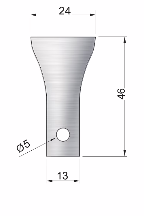 XK-P246 – Granulator / Pelletizer Blade | Artec Compatible | 46 x 24/13 x Ø5 mm - Image 2