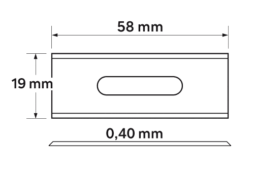 XK-SR1400 |slotted razor | Tungsten Carbide | 57 x 18.8 x 0.4 mm - Image 2