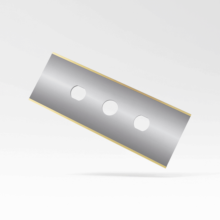 XK-DL4301, 3-hole long slitter blade 60x22x0.30 mm TIN carbon steel - Image 2