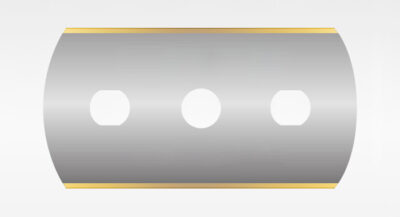3 hole stainless steel industrial razor,  43 x 22 x 0,15 mm Tin coated