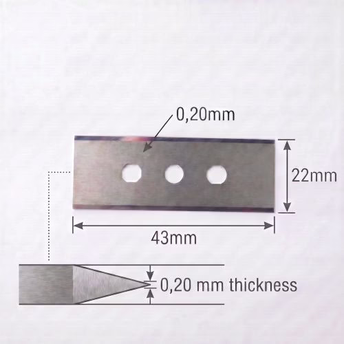 XK-R4201 – Industrial Razor Blade | 3-Hole Double Edge | Carbon Steel | TiN Coated | 43 × 22 × 0.20 mm - Image 3