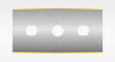 XK-R3151, 3 hole stainless steel industrial razor,  43 x 22 x 0,15 mm Tin coated
