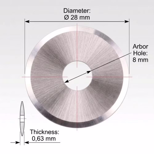 XK-Z54 – Zünd Compatible Rotary Circular Cutter Blade | Ø28 mm | Tungsten Carbide - Image 3